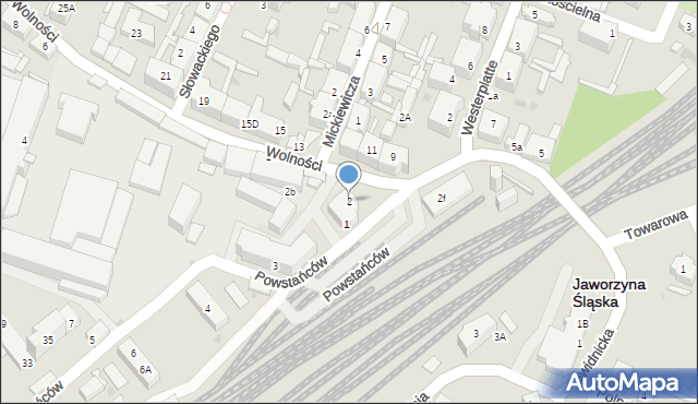 Jaworzyna Śląska, Wolności, 2, mapa Jaworzyna Śląska