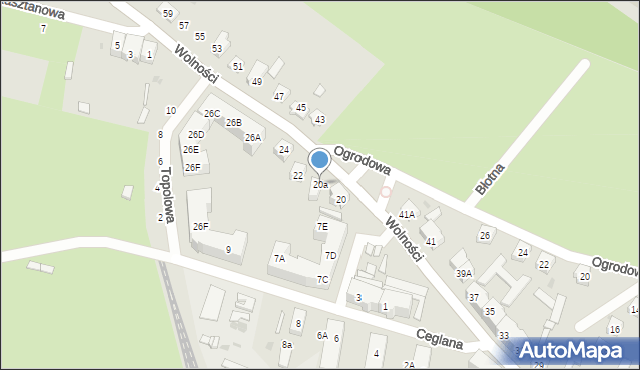 Jaworzyna Śląska, Wolności, 20a, mapa Jaworzyna Śląska