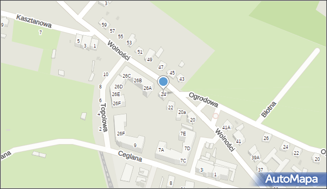 Jaworzyna Śląska, Wolności, 24, mapa Jaworzyna Śląska