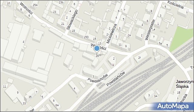Jaworzyna Śląska, Wolności, 2b, mapa Jaworzyna Śląska