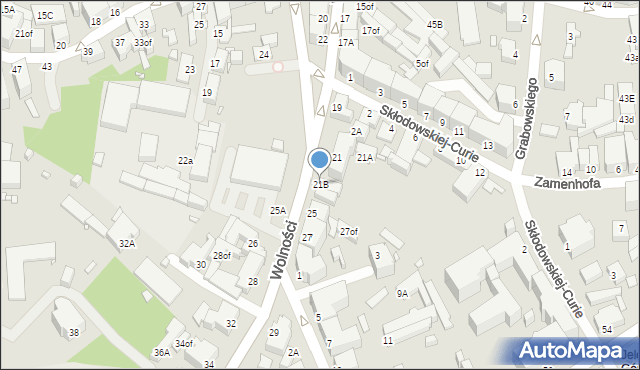 Jelenia Góra, Wolności, 21B, mapa Jelenia Góra
