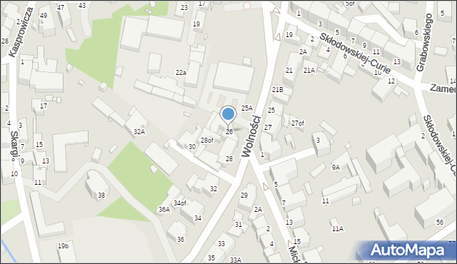 Jelenia Góra, Wolności, 26, mapa Jelenia Góra