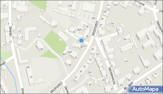 Jelenia Góra, Wolności, 32, mapa Jelenia Góra