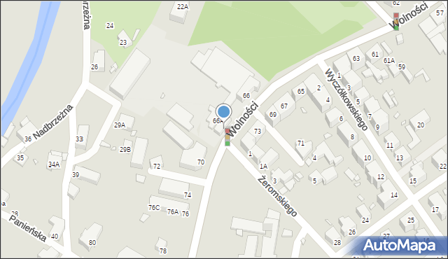 Jelenia Góra, Wolności, 68, mapa Jelenia Góra