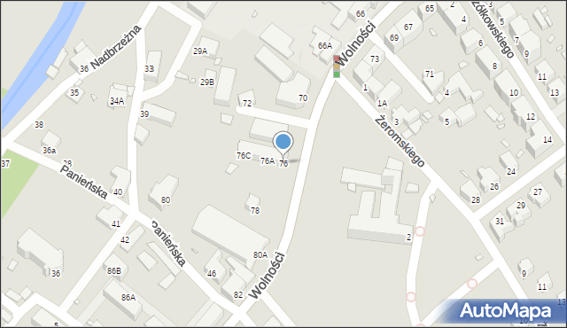 Jelenia Góra, Wolności, 76, mapa Jelenia Góra