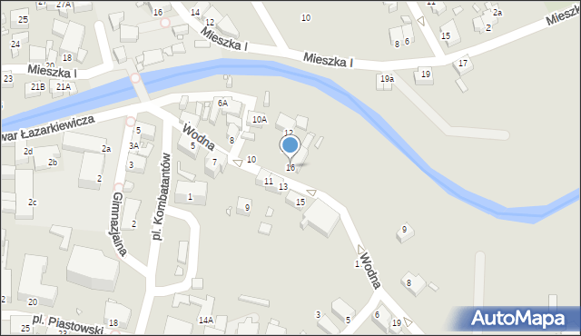 Jelenia Góra, Wodna, 16, mapa Jelenia Góra