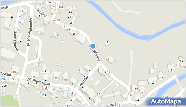 Jelenia Góra, Wodna, 17, mapa Jelenia Góra