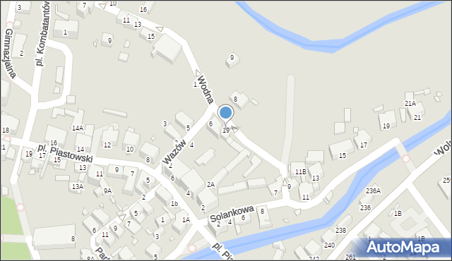 Jelenia Góra, Wodna, 19, mapa Jelenia Góra