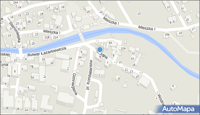 Jelenia Góra, Wodna, 5, mapa Jelenia Góra