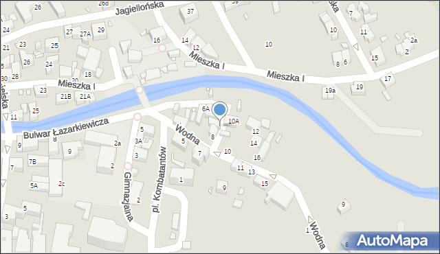 Jelenia Góra, Wodna, 8b, mapa Jelenia Góra