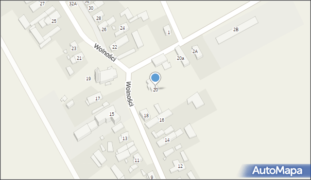 Jełowa, Wolności, 20, mapa Jełowa