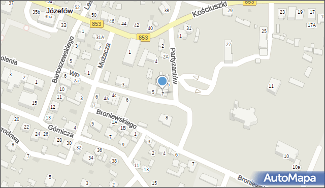 Józefów, Wojska Polskiego, 7, mapa Józefów