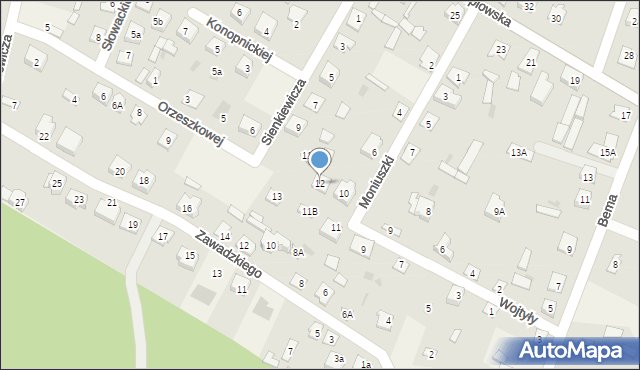 Kadzidło, Wojtyły Karola, 12, mapa Kadzidło