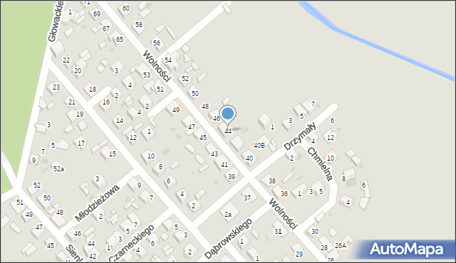 Kalety, Wolności, 44, mapa Kalety