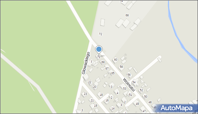 Kalety, Wolności, 71, mapa Kalety