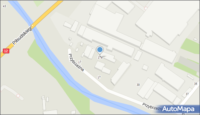 Kalisz, Wodna, 17a, mapa Kalisza