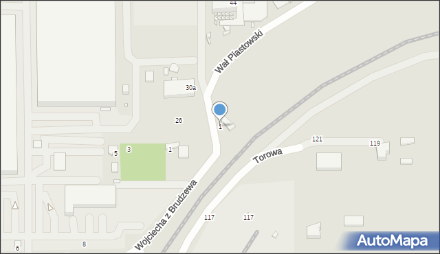 Kalisz, Wojciecha z Brudzewa, 1, mapa Kalisza