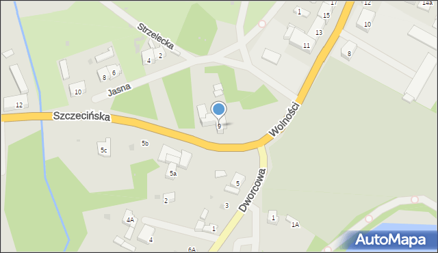 Kalisz Pomorski, Wolności, 9, mapa Kalisz Pomorski