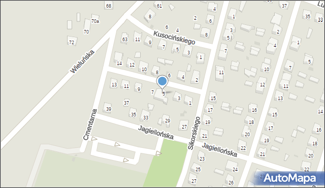 Kamieńsk, Wołyńskiej Brygady Kawalerii, 5/7, mapa Kamieńsk