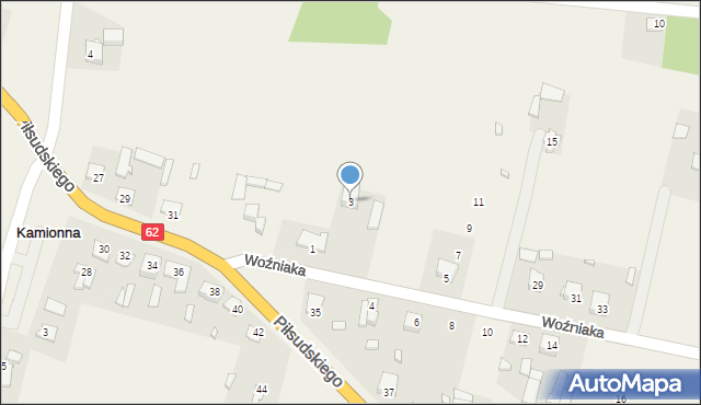 Kamionna, Woźniaka Michała, ks., 3, mapa Kamionna