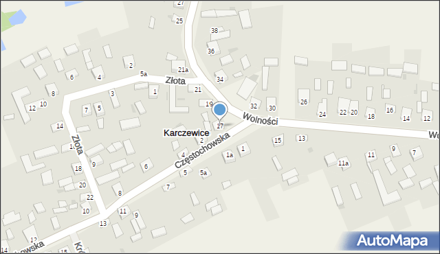 Karczewice, Wolności, 17, mapa Karczewice