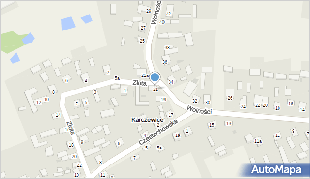 Karczewice, Wolności, 21, mapa Karczewice