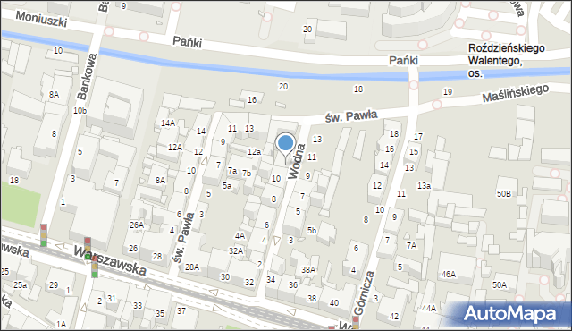 Katowice, Wodna, 12, mapa Katowic