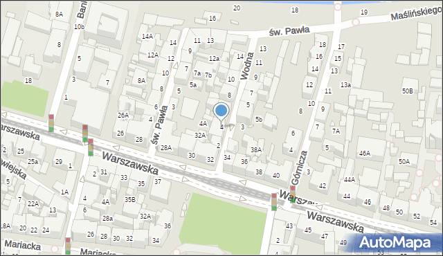 Katowice, Wodna, 4, mapa Katowic