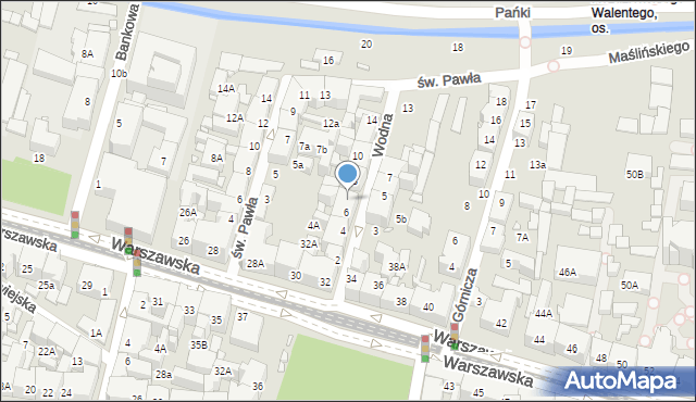 Katowice, Wodna, 8A, mapa Katowic