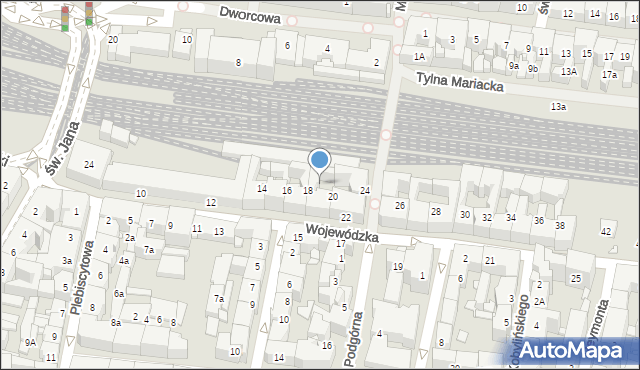 Katowice, Wojewódzka, 20a, mapa Katowic