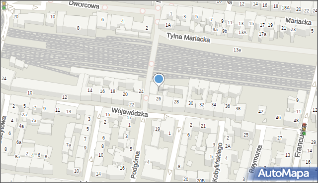 Katowice, Wojewódzka, 26A, mapa Katowic