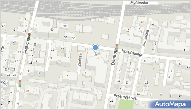 Katowice, Wojewódzka, 33, mapa Katowic