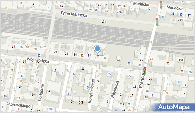 Katowice, Wojewódzka, 36, mapa Katowic
