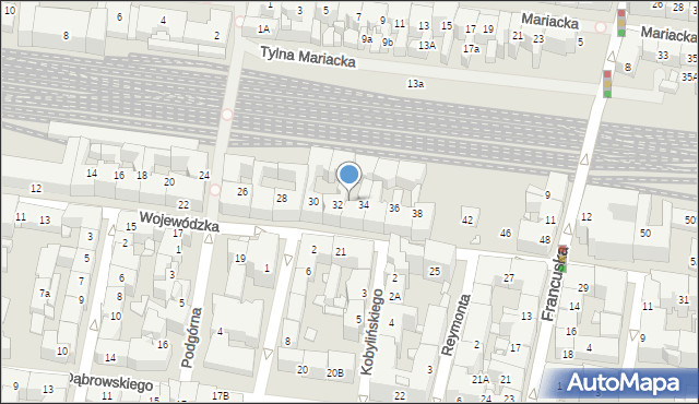 Katowice, Wojewódzka, 36A, mapa Katowic