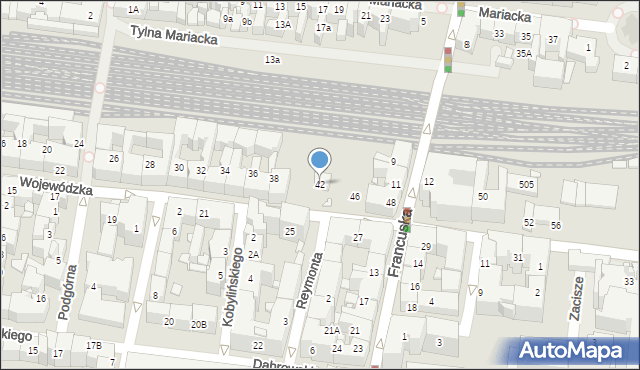 Katowice, Wojewódzka, 42, mapa Katowic