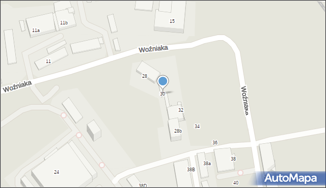 Katowice, Woźniaka Karola, ks. mjr., 30, mapa Katowic