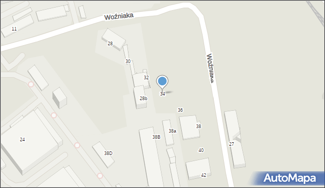 Katowice, Woźniaka Karola, ks. mjr., 34, mapa Katowic