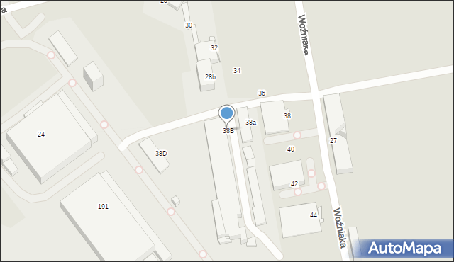 Katowice, Woźniaka Karola, ks. mjr., 38B, mapa Katowic