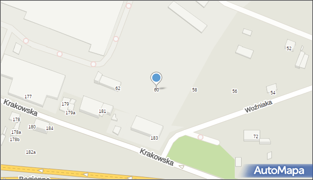 Katowice, Woźniaka Karola, ks. mjr., 60, mapa Katowic