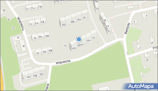 Katowice, Wojciecha, 43C, mapa Katowic