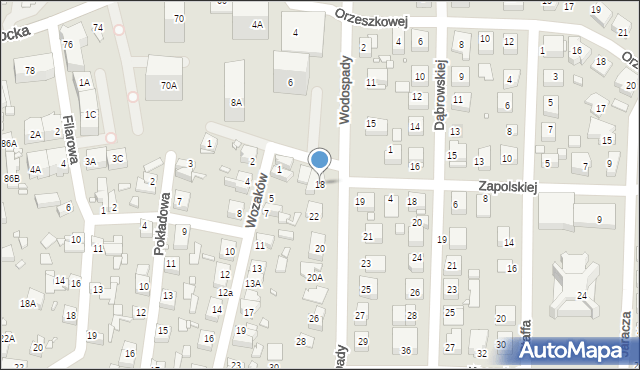 Katowice, Wodospady, 18, mapa Katowic