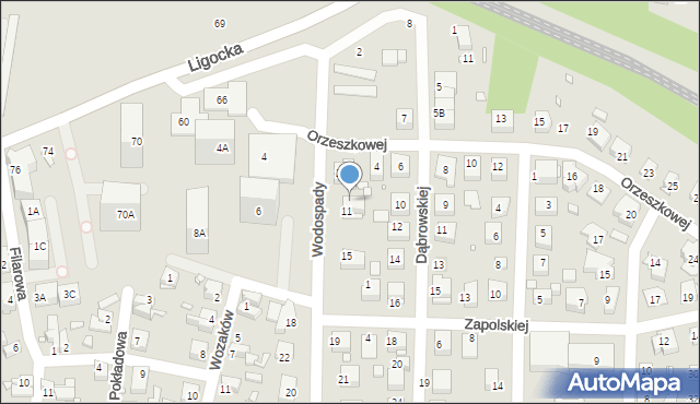 Katowice, Wodospady, 9, mapa Katowic