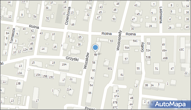 Katowice, Wodospady, 56, mapa Katowic