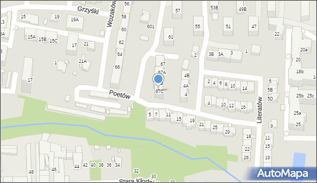 Katowice, Wodospady, 67C, mapa Katowic