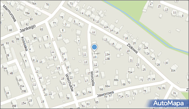 Katowice, Worcella Stanisława, 8, mapa Katowic