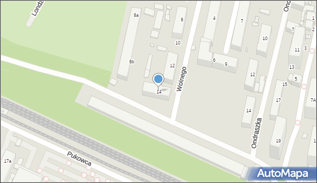 Katowice, Wolnego Józefa, 14, mapa Katowic