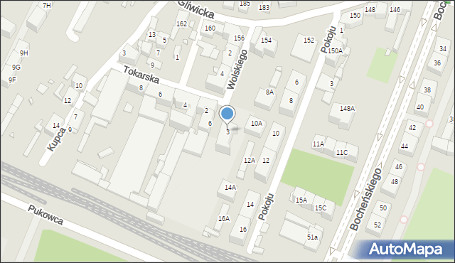 Katowice, Wolskiego Michała, 3, mapa Katowic