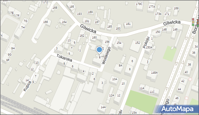 Katowice, Wolskiego Michała, 4, mapa Katowic