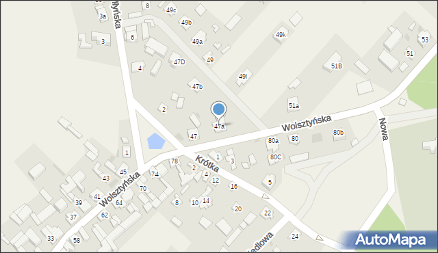 Kębłowo, Wolsztyńska, 47a, mapa Kębłowo