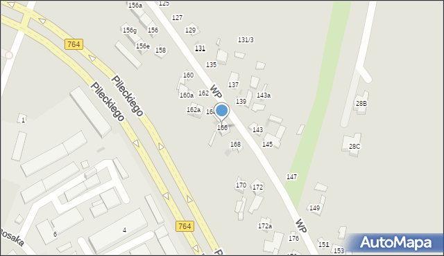 Kielce, Wojska Polskiego, 166, mapa Kielc